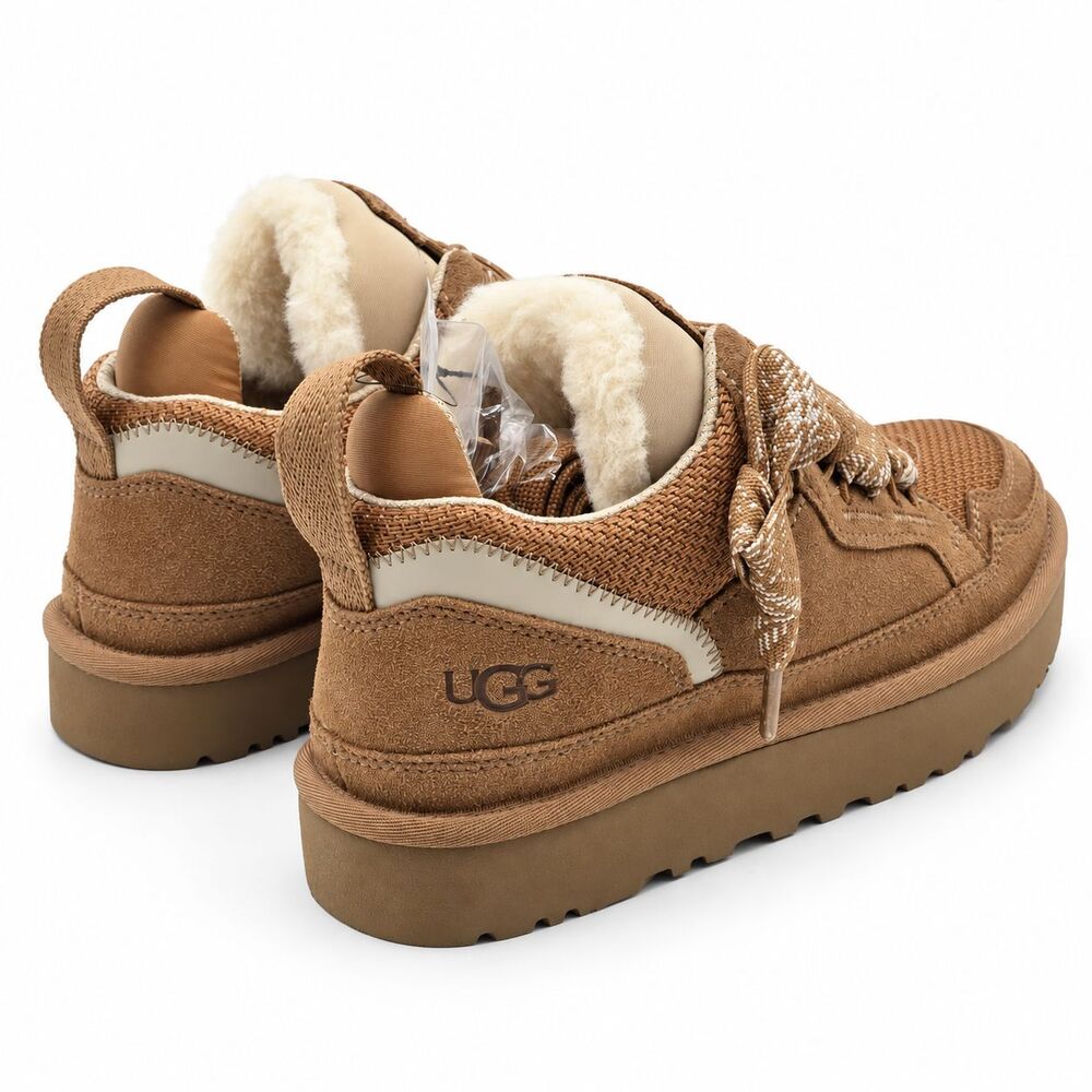 UGG Lowmel Sneakers Womens 6 Chestnut Suede Mesh Padded Lace Up Shoes 1144032 - Picture 7 of 8